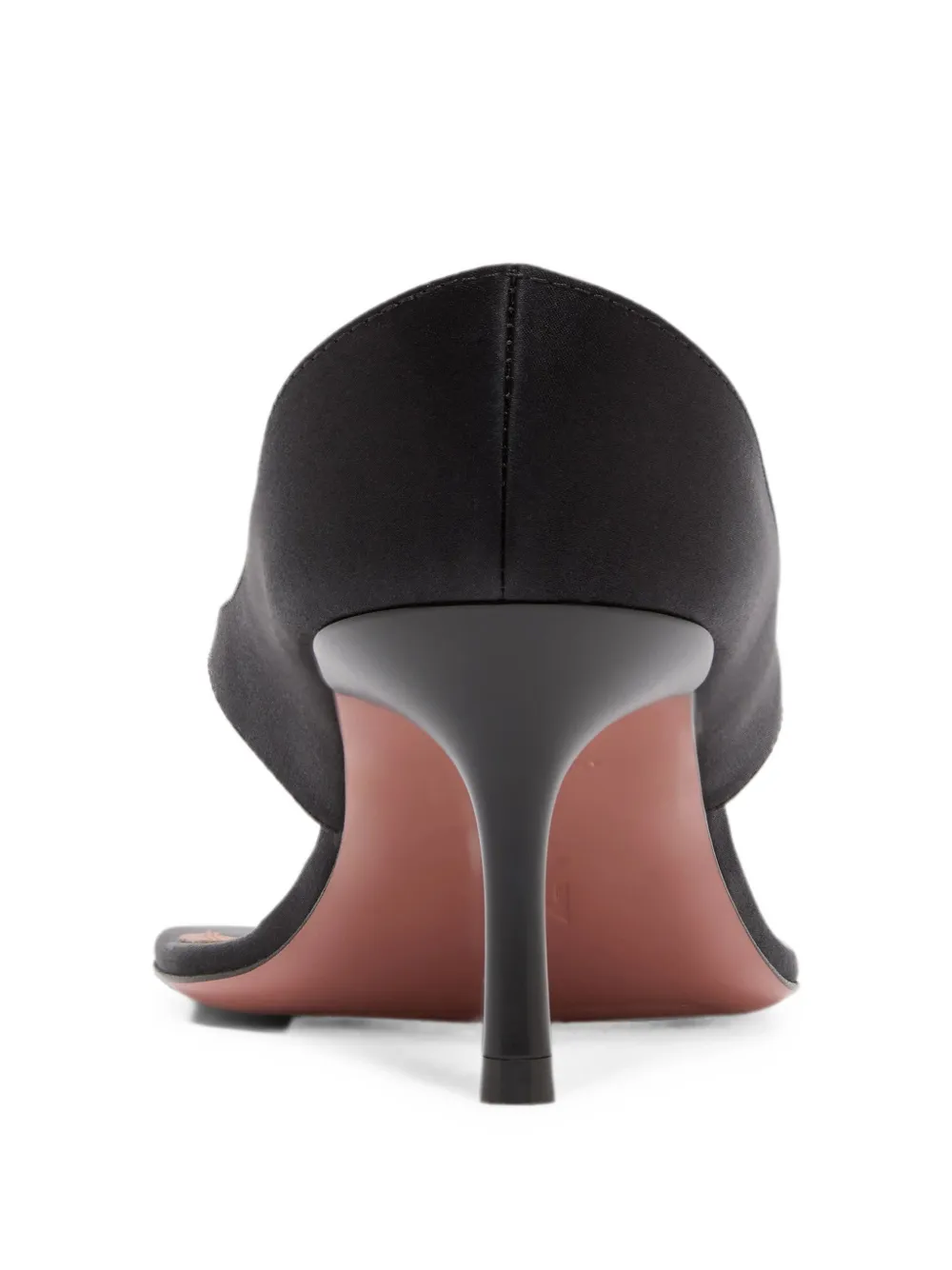 Amina Muaddi Alexandra thong slippers 60 black satin Zwart