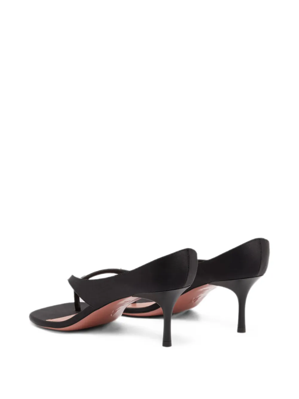 Amina Muaddi Alexandra thong slippers 60 black satin Zwart