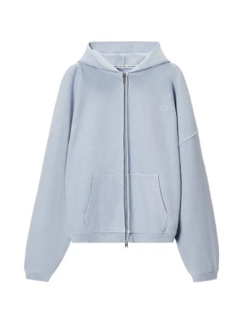 Alexander Wang hotfix-embellished zip-up hoodie