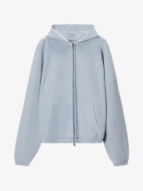Alexander Wang hotfix-embellished zip-up hoodie
