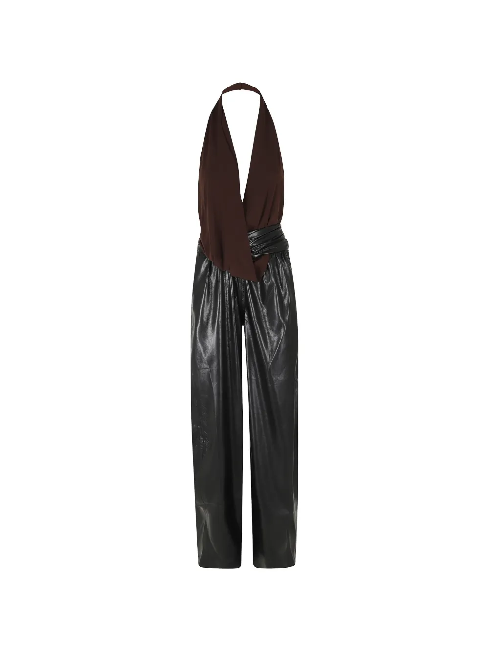 THE ANDAMANE halterneck draped jumpsuit - Nero