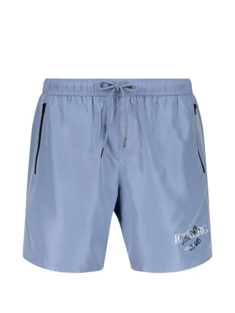 Iceberg logo-print drawstring swim shorts
