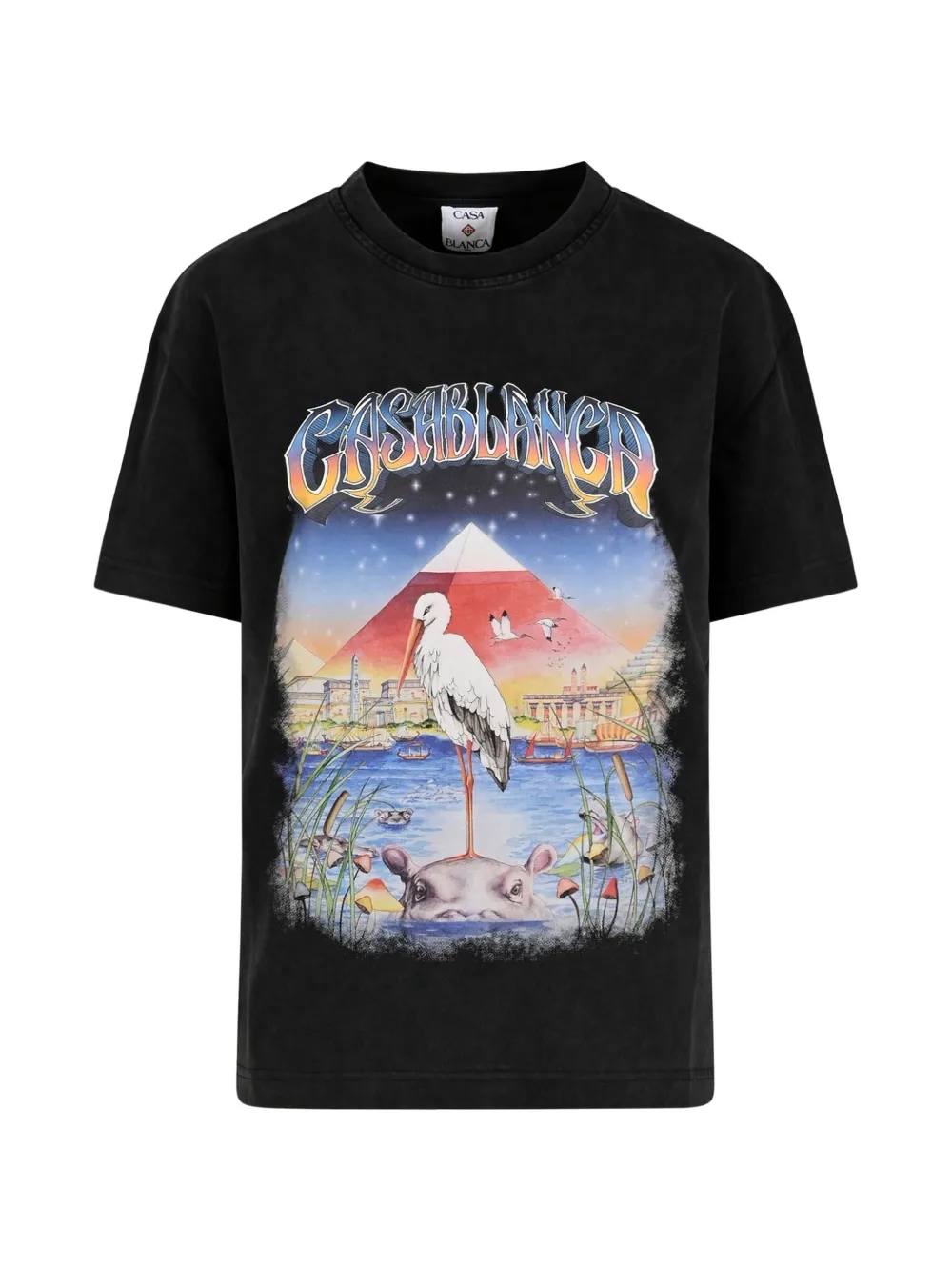 Casablanca black Egypt As It Was oversized short-sleeve T‑shirt - Nero