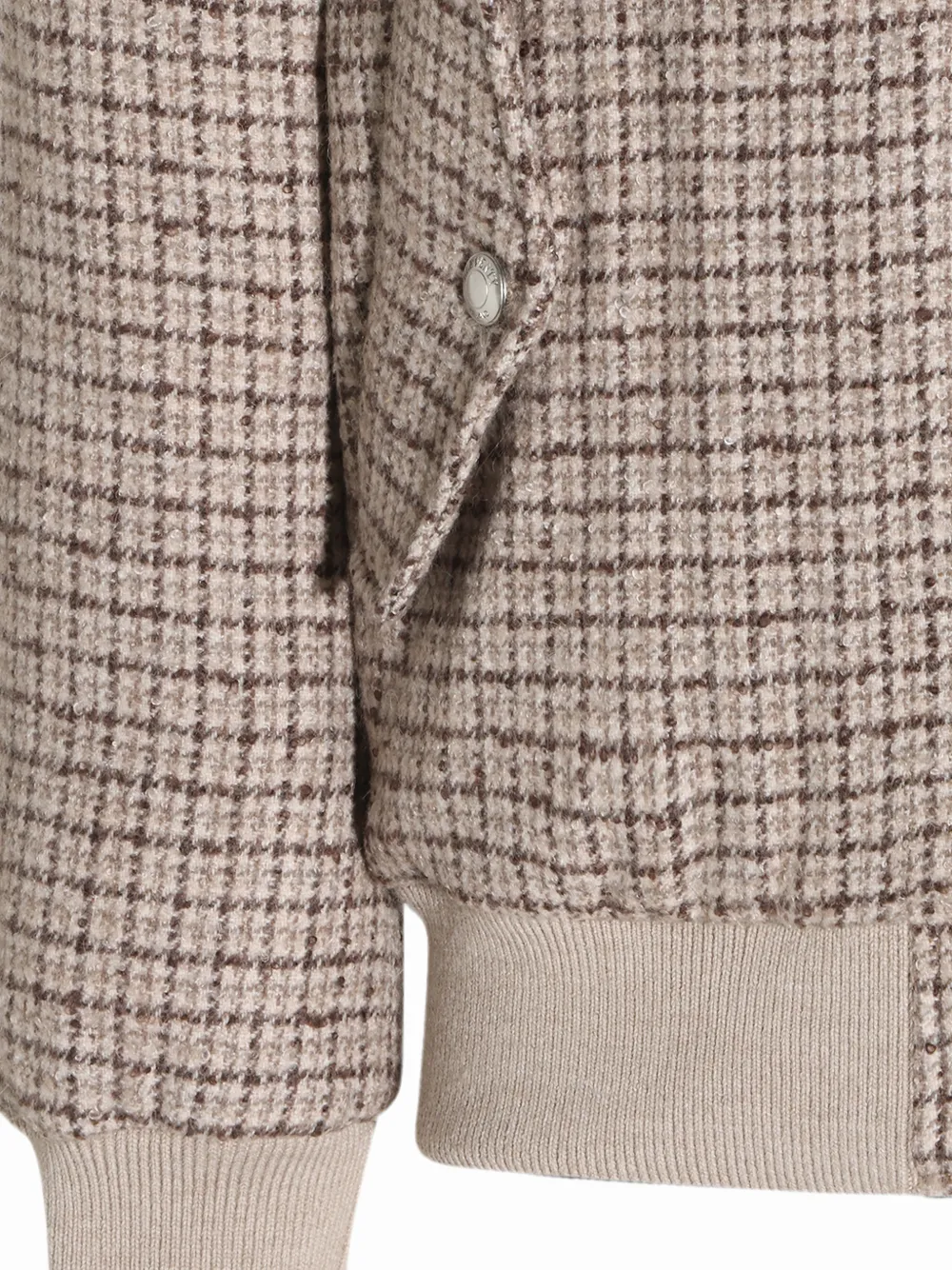 Eleventy Checked-pattern Shearling-collar Jacket In Multi