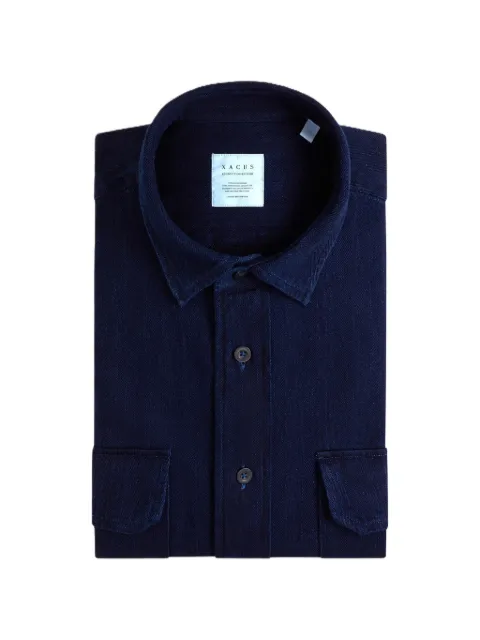 Xacus Heritage herringbone-weave flap-pocket shirt