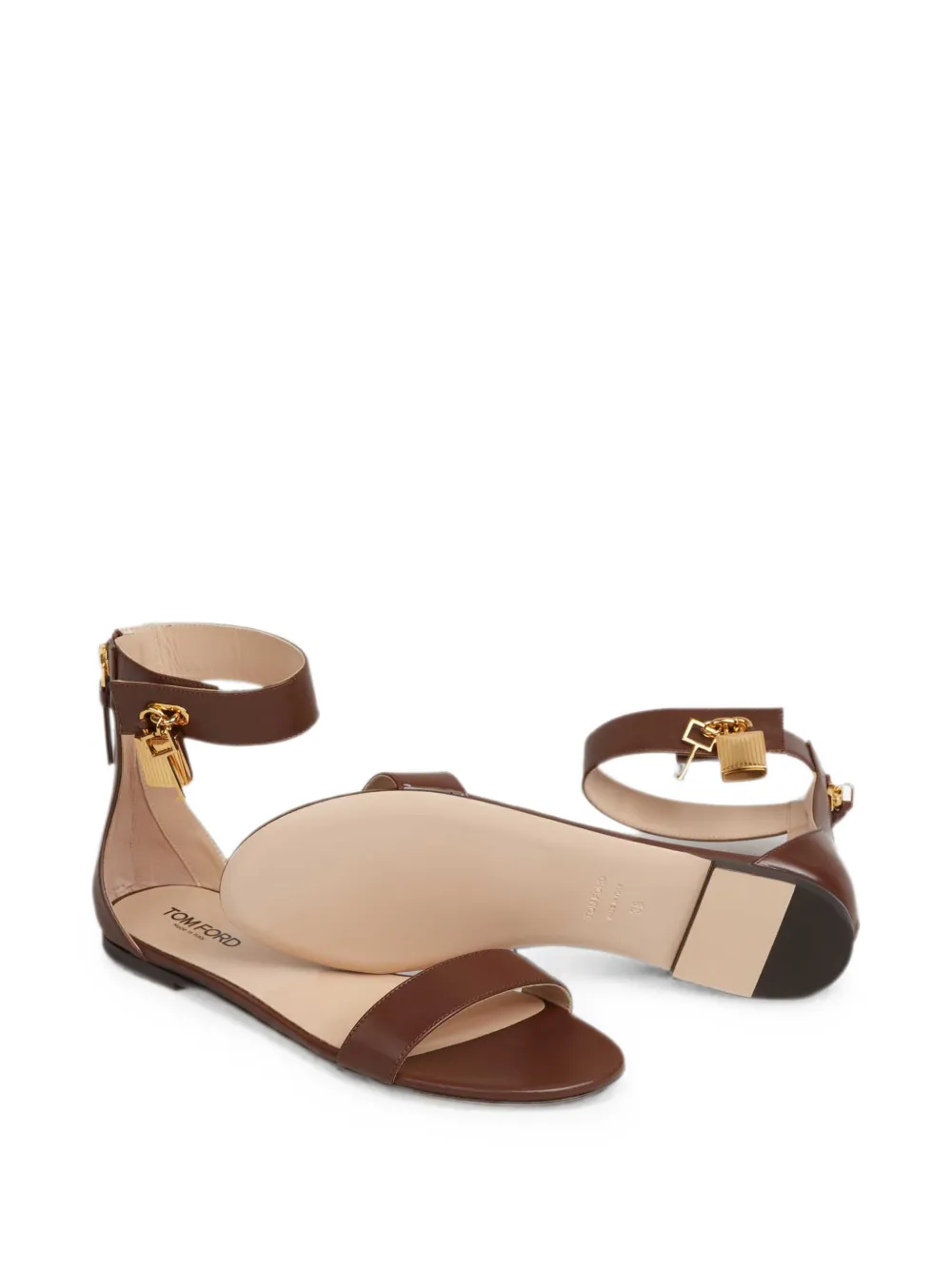 TOM FORD Padlock ankle-strap sandals Bruin
