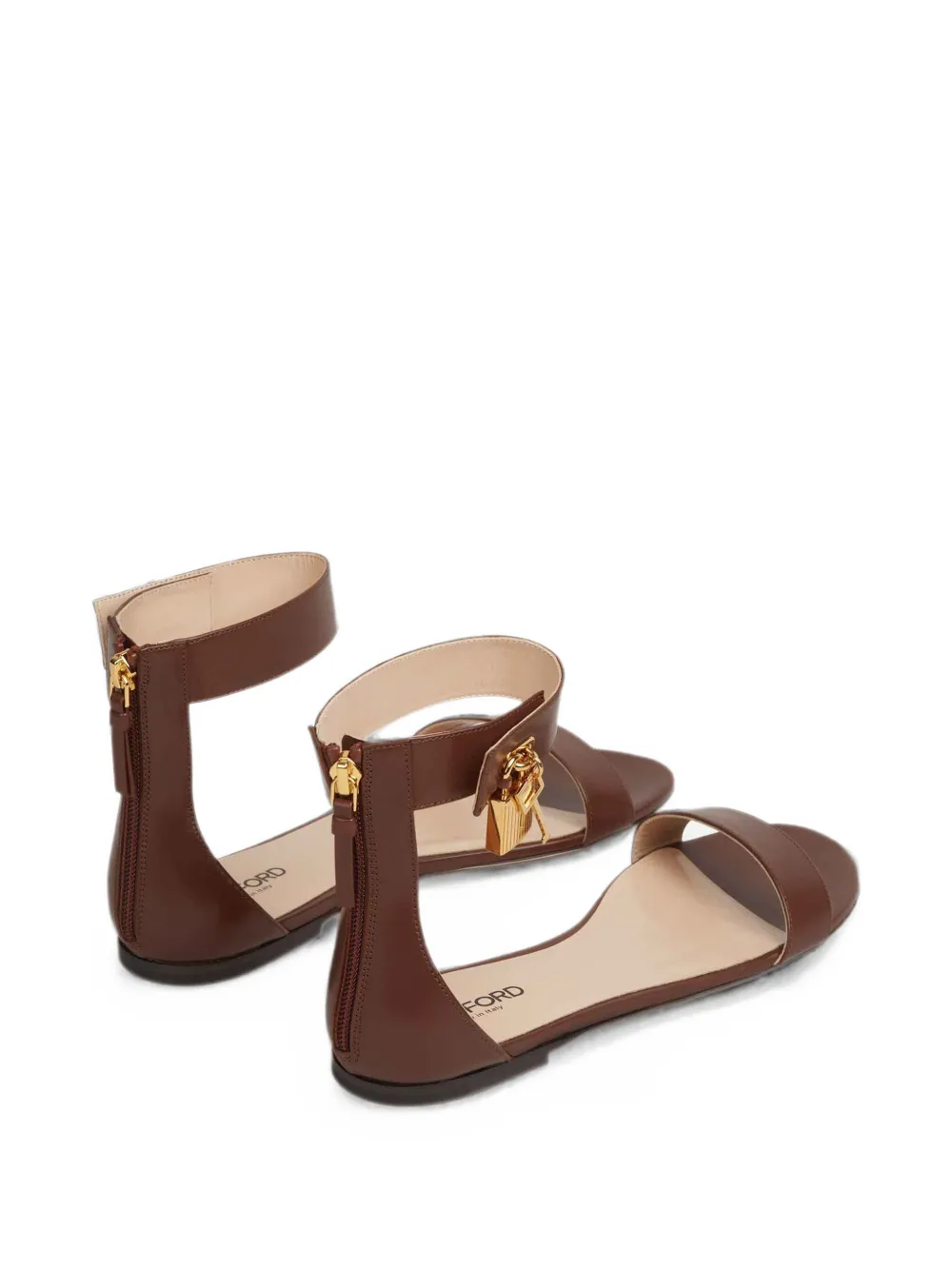 TOM FORD Padlock ankle-strap sandals Bruin