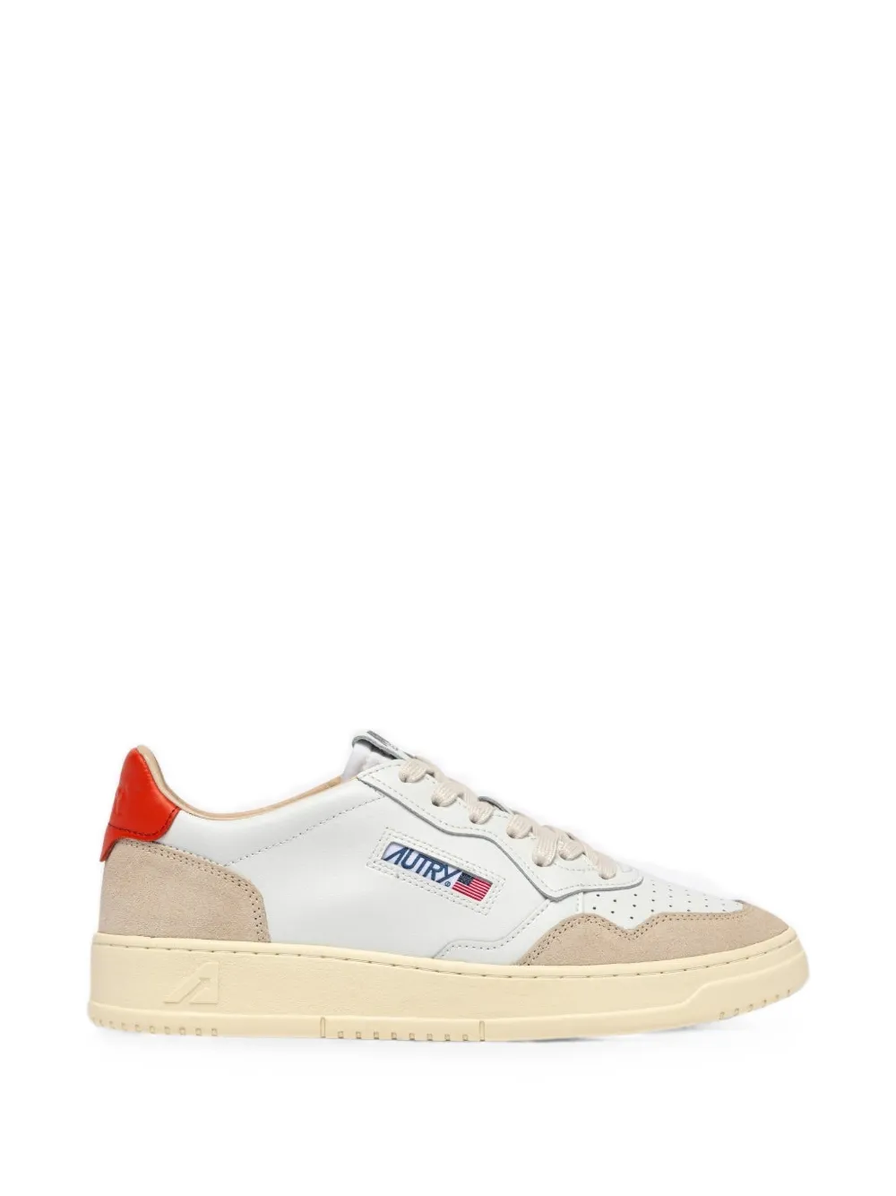 Autry Medalist Low sneakers in white and lion leather and suede - Weiß