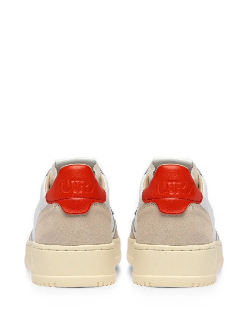 Autry Medalist Low sneakers in white and lion leather and suede Wit
