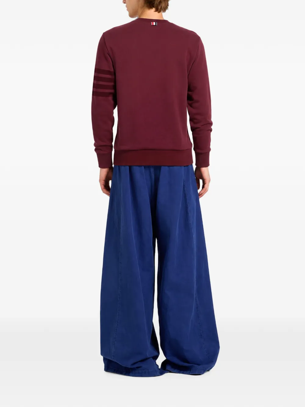 Thom Browne 4-Bar katoenen sweater met ronde hals Rood