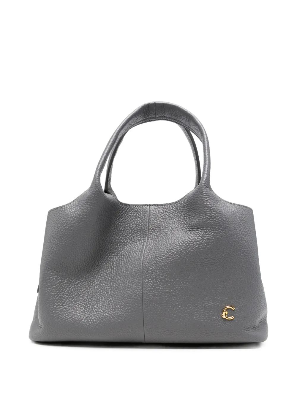 Coccinelle Schultertasche aus gekörntem Leder - Grau