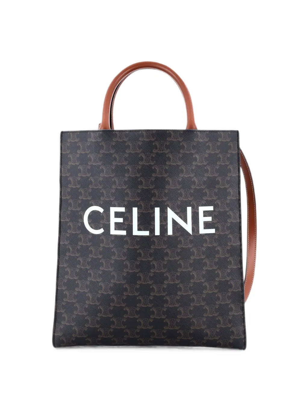 Celine Pre-Owned Vertical Cabas Triomphe Coated Canvas Small tote bag - Brown