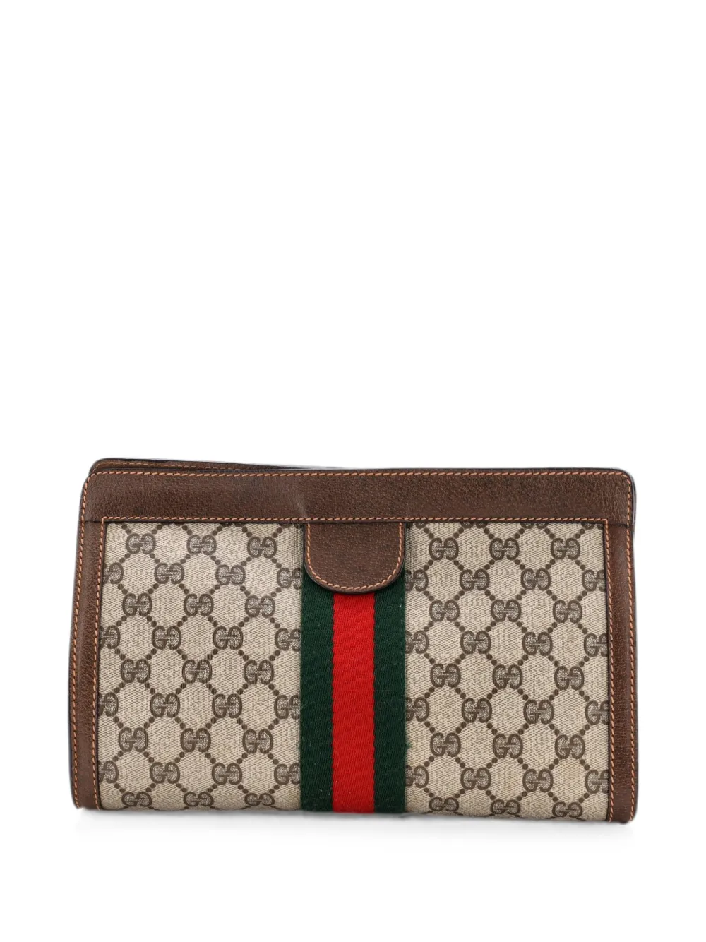 Gucci Pre-Owned Vintage Ophidia Frame GG Coated Canvas clutch bag - Brown