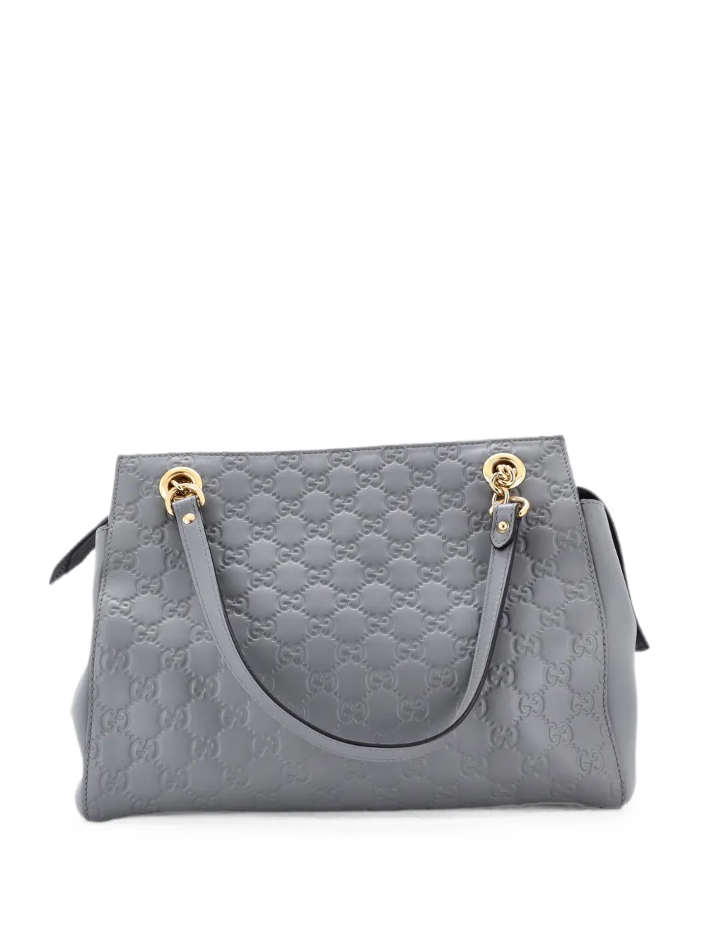 Gucci Pre-Owned Borsa a spalla Soft Signature media in pelle Guccissima - Grigio