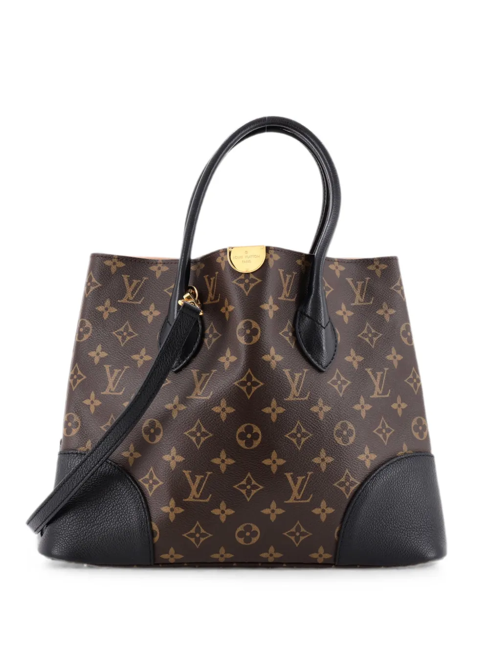 Pre-owned Louis Vuitton Flandrin Handbag Monogram Canvas And Leather Tote Bag In 黑色