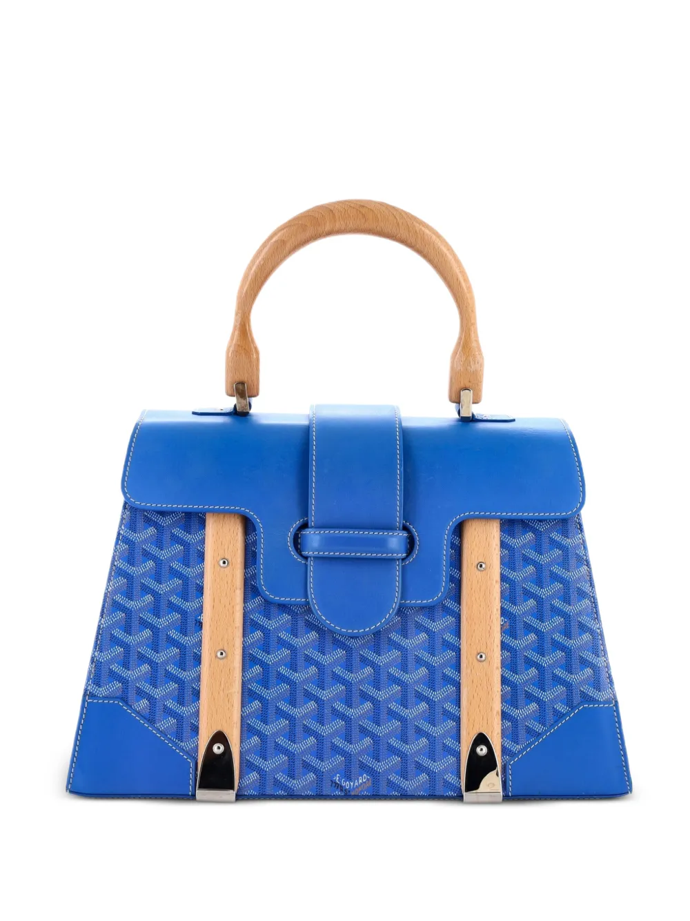 Goyard Pre-Owned Borsa a mano Saigon MM in tela cerata e pelle con manico - Blu