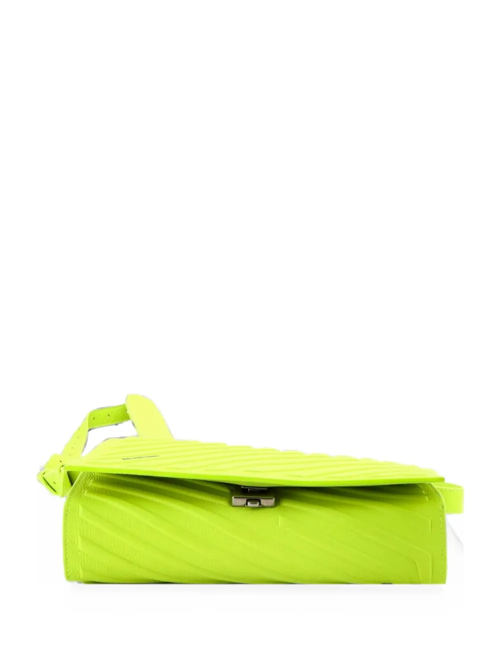 Pre-owned Balenciaga Car Hybrid Wallet With Strap Embossed Leather Crossbody Bag In Green