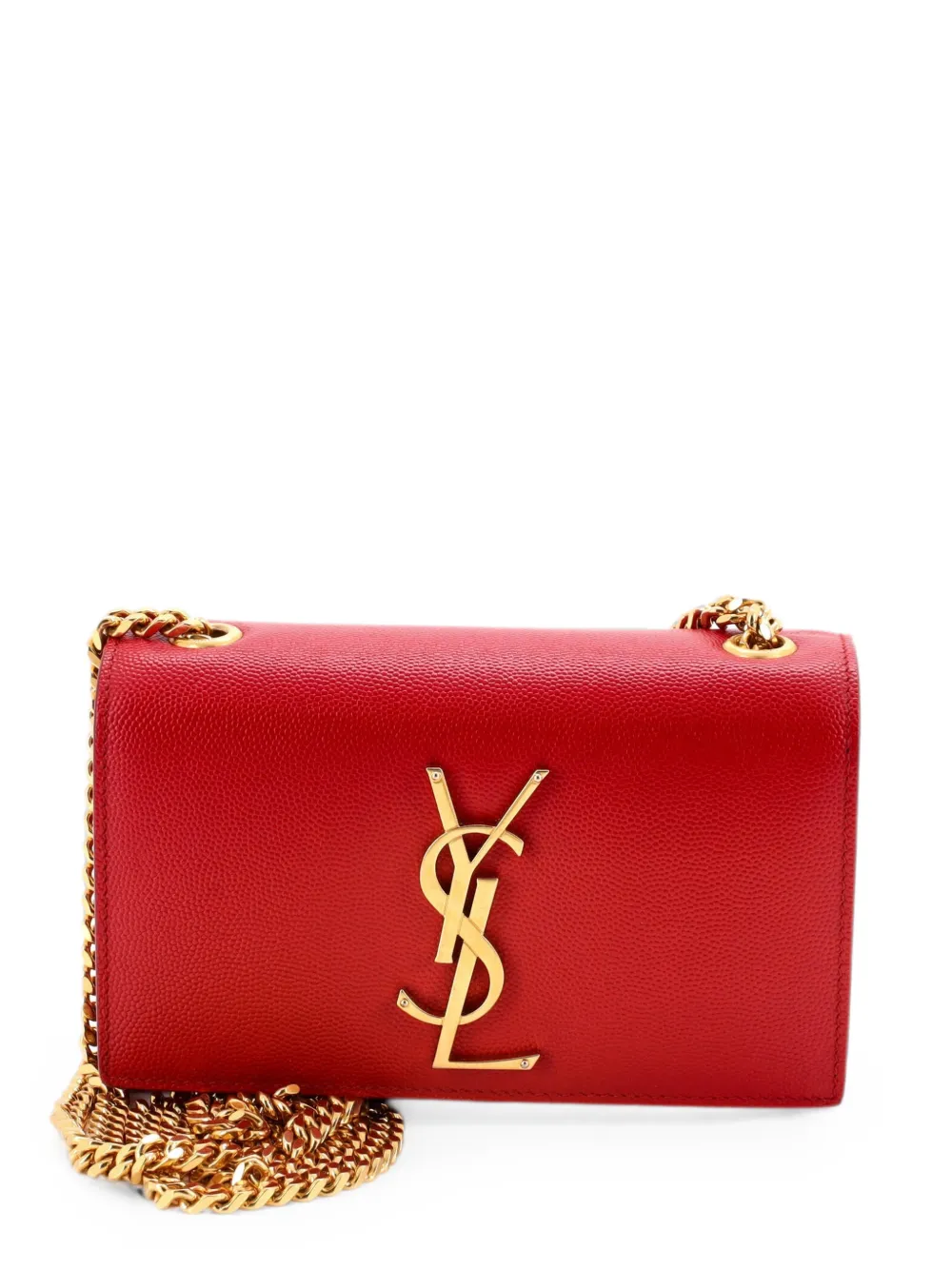 Saint Laurent Pre-Owned Classic Monogram Grainy Leather Small crossbody bag - Red