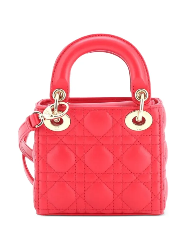 ☆美品☆【Dior】ショルダーバッグ　キルティング(ラムスキン) Christian Dior Pre-Owned レディ ディオール カナージュ キルティング