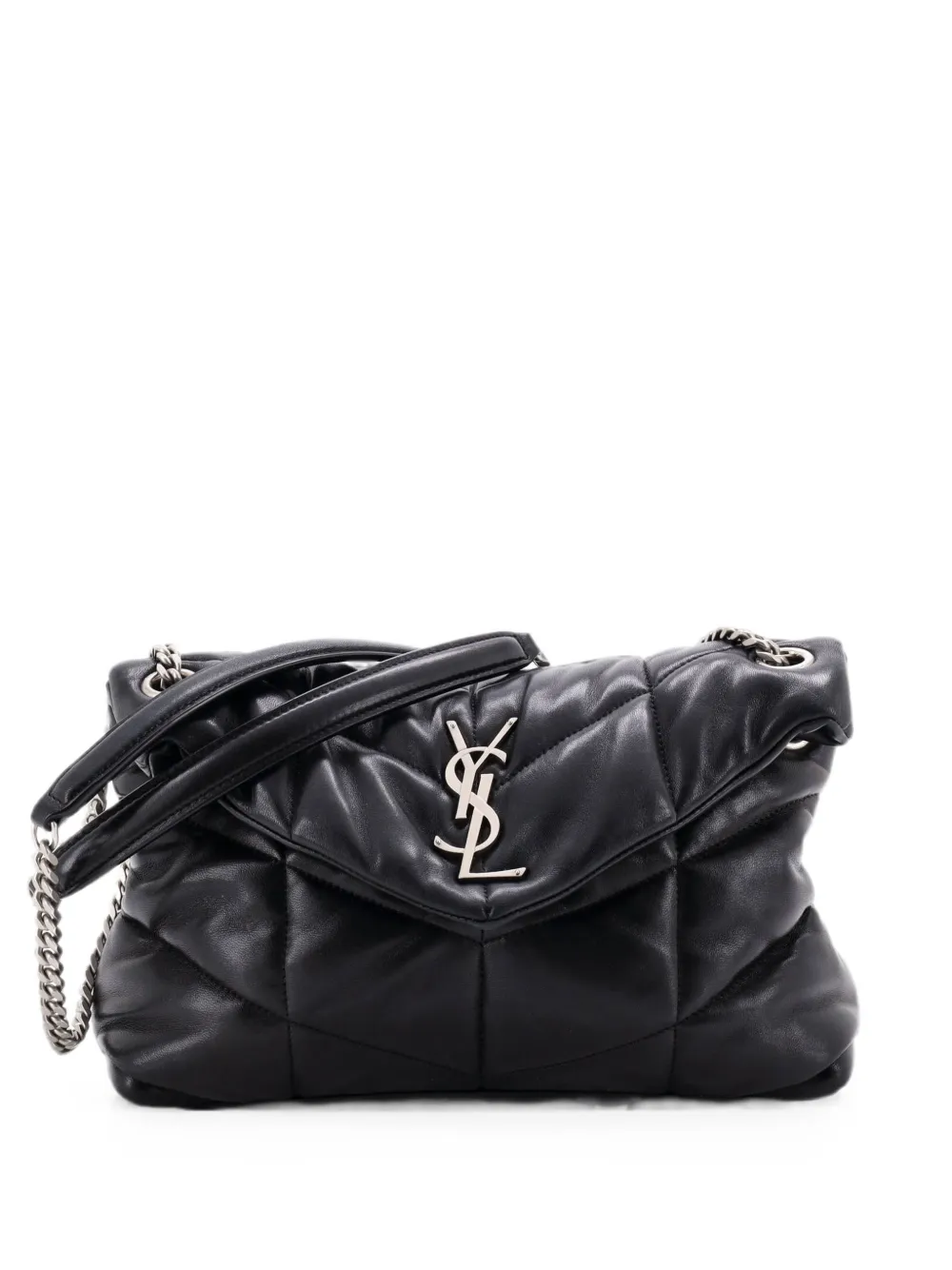 Saint Laurent Pre-Owned Loulou Puffer Shoulder Bag Quilted Leather Small crossbody bag - Black