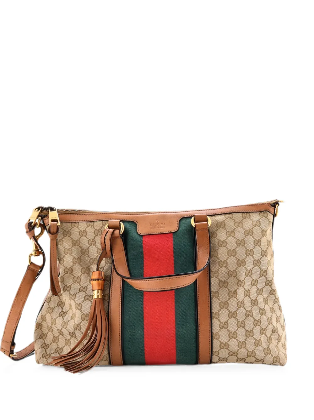 Gucci Pre-Owned Rania Convertible Top Handle Bag Web GG Canvas Medium tote bag - Brown