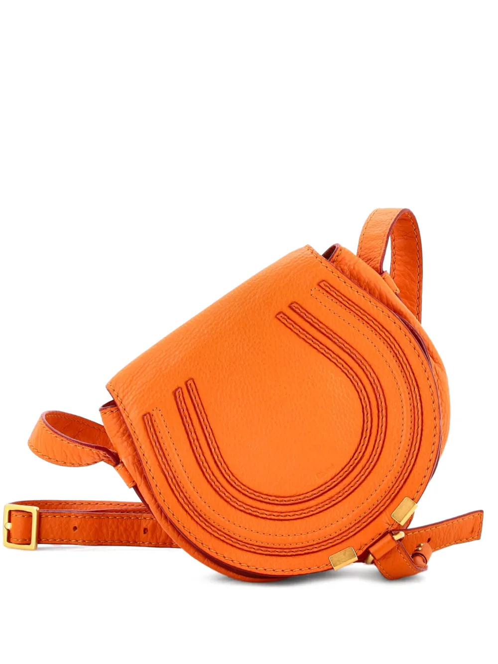 Chloé Pre-Owned Borsa a tracolla Marcie mini in pelle - Arancione