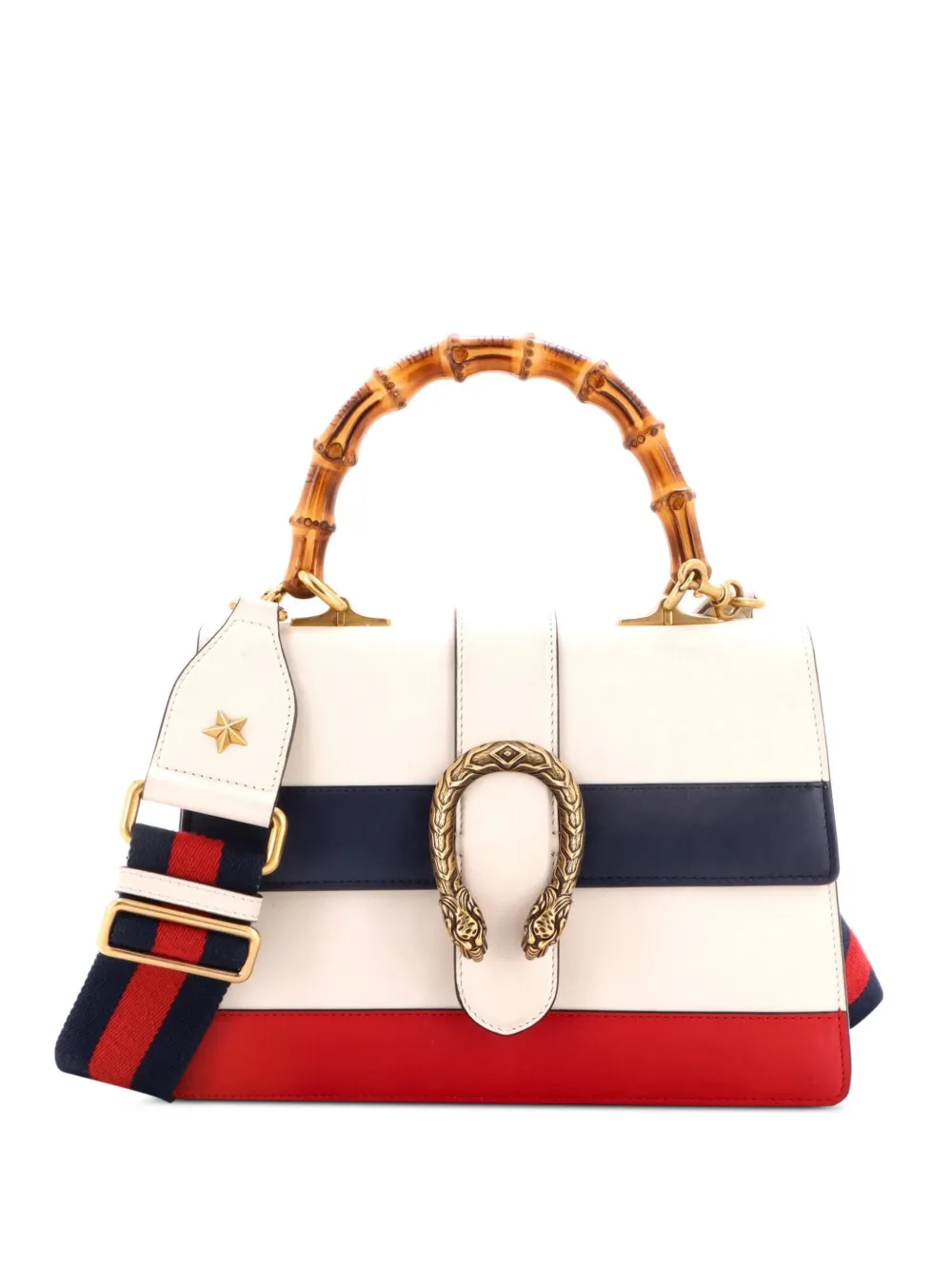 Gucci Pre-Owned Borsa a tracolla Dionysus media in pelle con design color-block e manico in bambù - Toni neutri