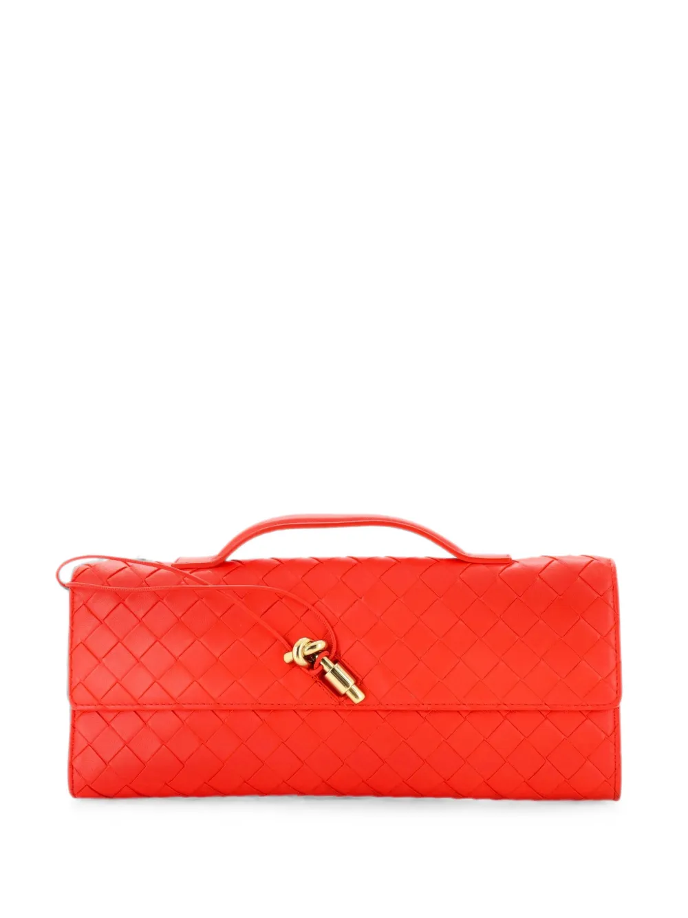 Bottega Veneta Pre-Owned Andiamo Top Handle Intrecciato Nappa Long clutch bag - Orange