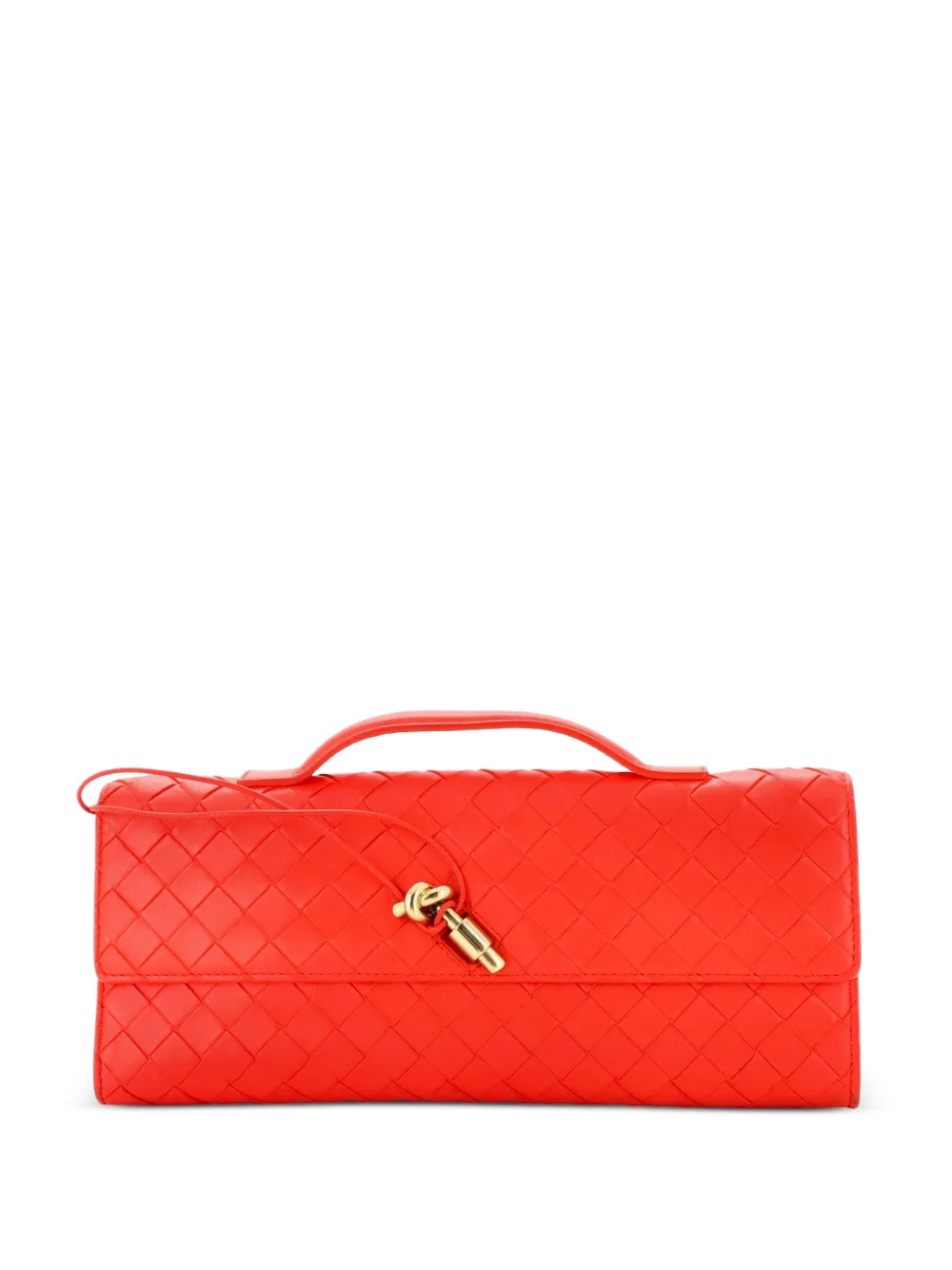 Bottega Veneta Pre-Owned Lange Clutch mit Intrecciato-Muster - Orange