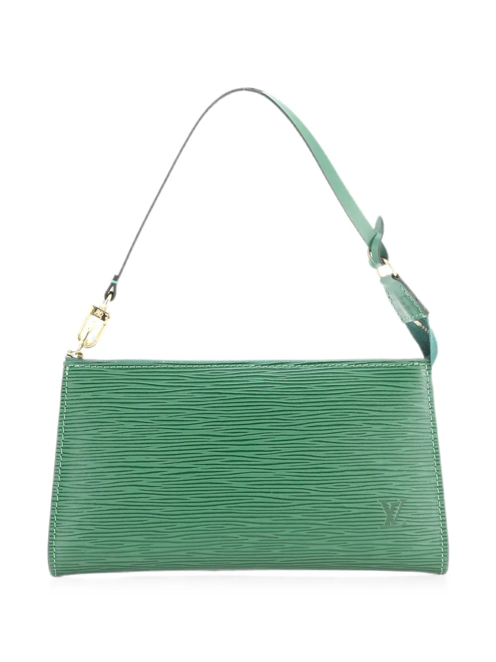 Pre-owned Louis Vuitton Pochette Accessoires Epi Leather Clutch Bag In Green