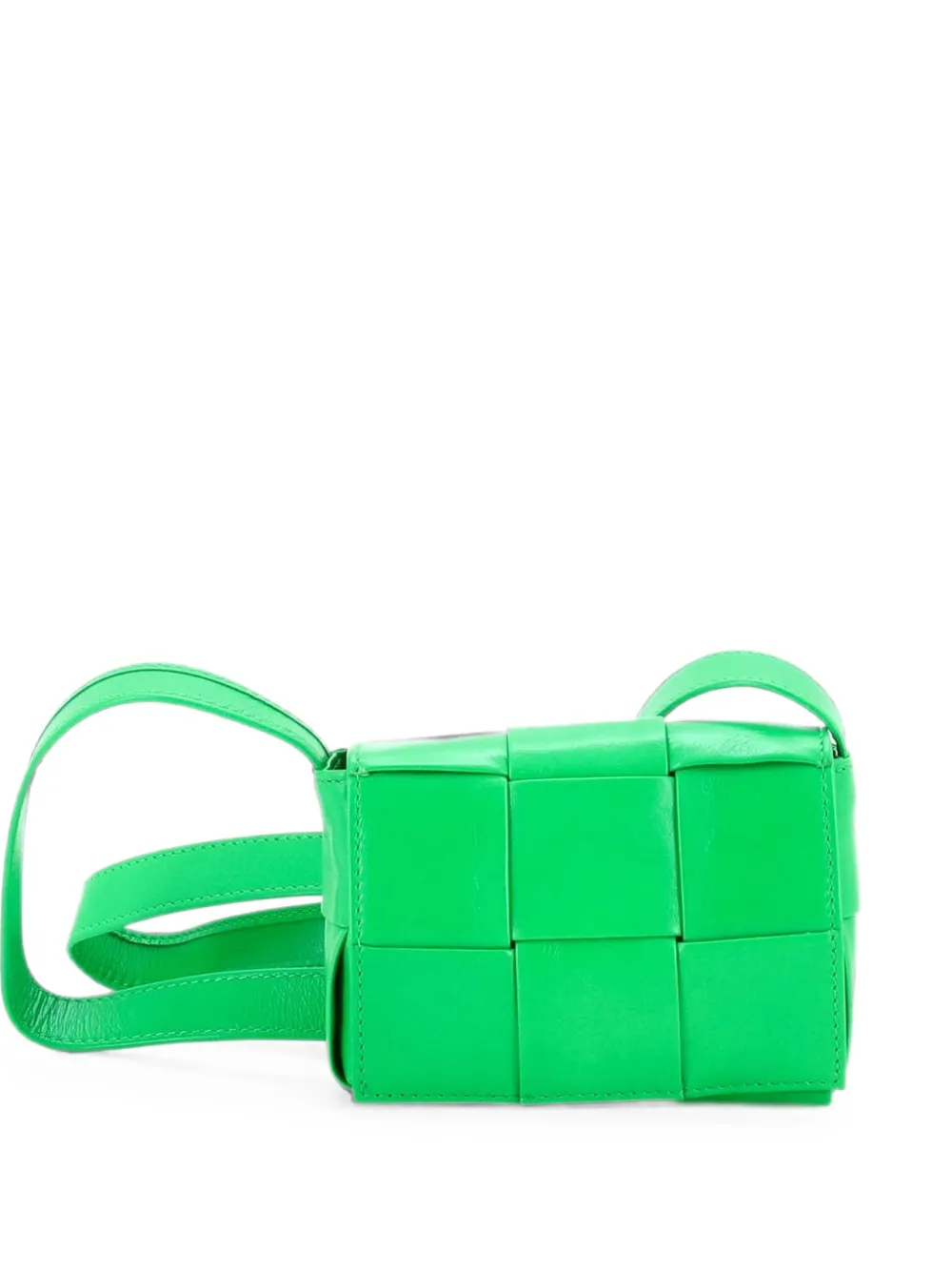 Bottega Veneta Pre-Owned Cassette Maxi Intrecciato Leather Candy crossbody bag - Green