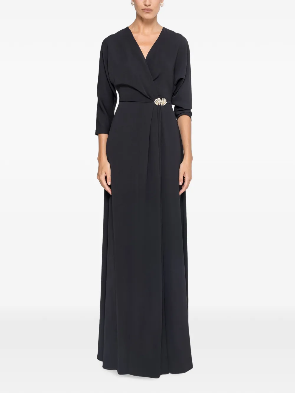 Nissa Crystal-embellished Maxi Dress In Black