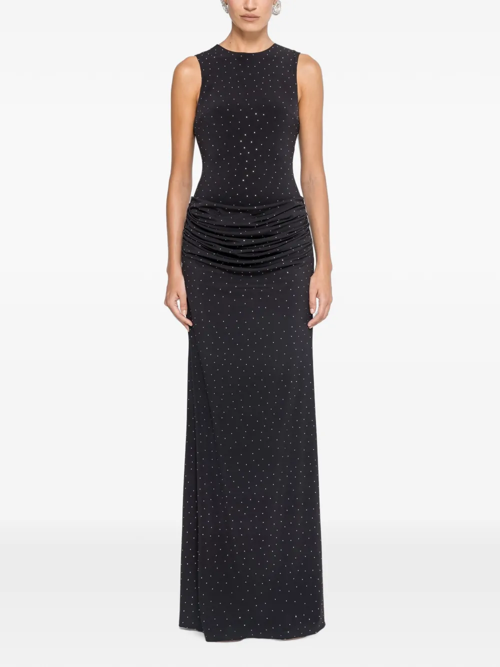 Nissa Rhinestone-embellished Maxi Dress In Black