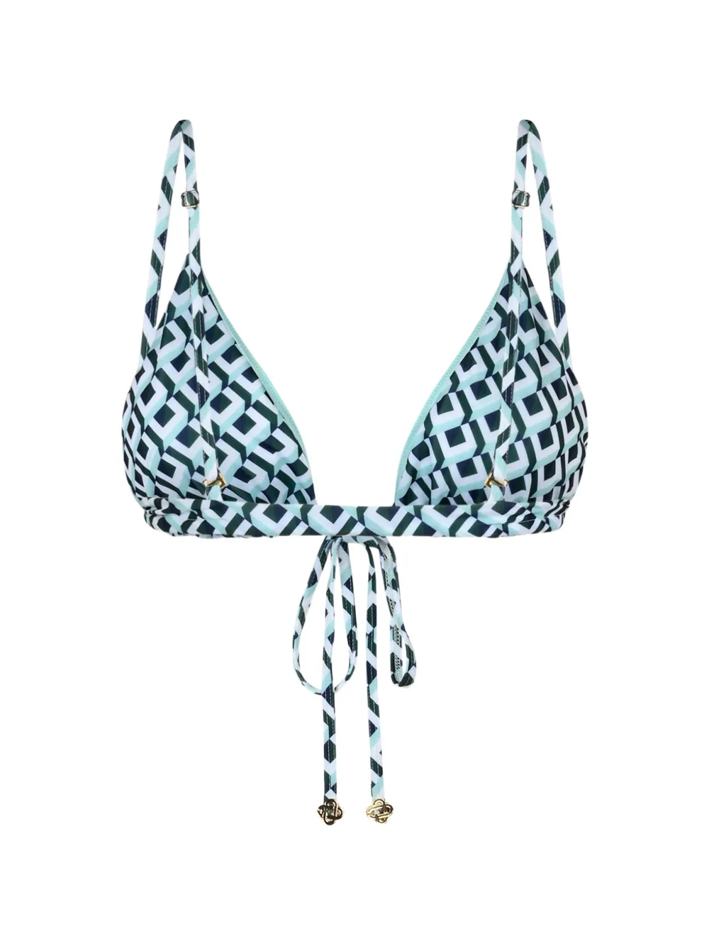 Casablanca Cubist CC bikinitop met monogram string Groen