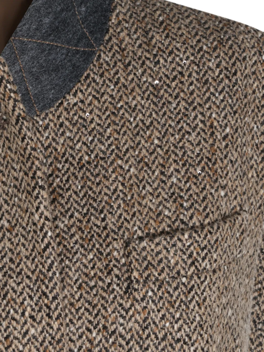 Brunello Cucinelli Gilet met ceintuur en verfraaid met pailletten Bruin
