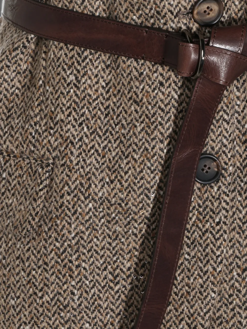 Brunello Cucinelli Gilet met ceintuur en verfraaid met pailletten Bruin