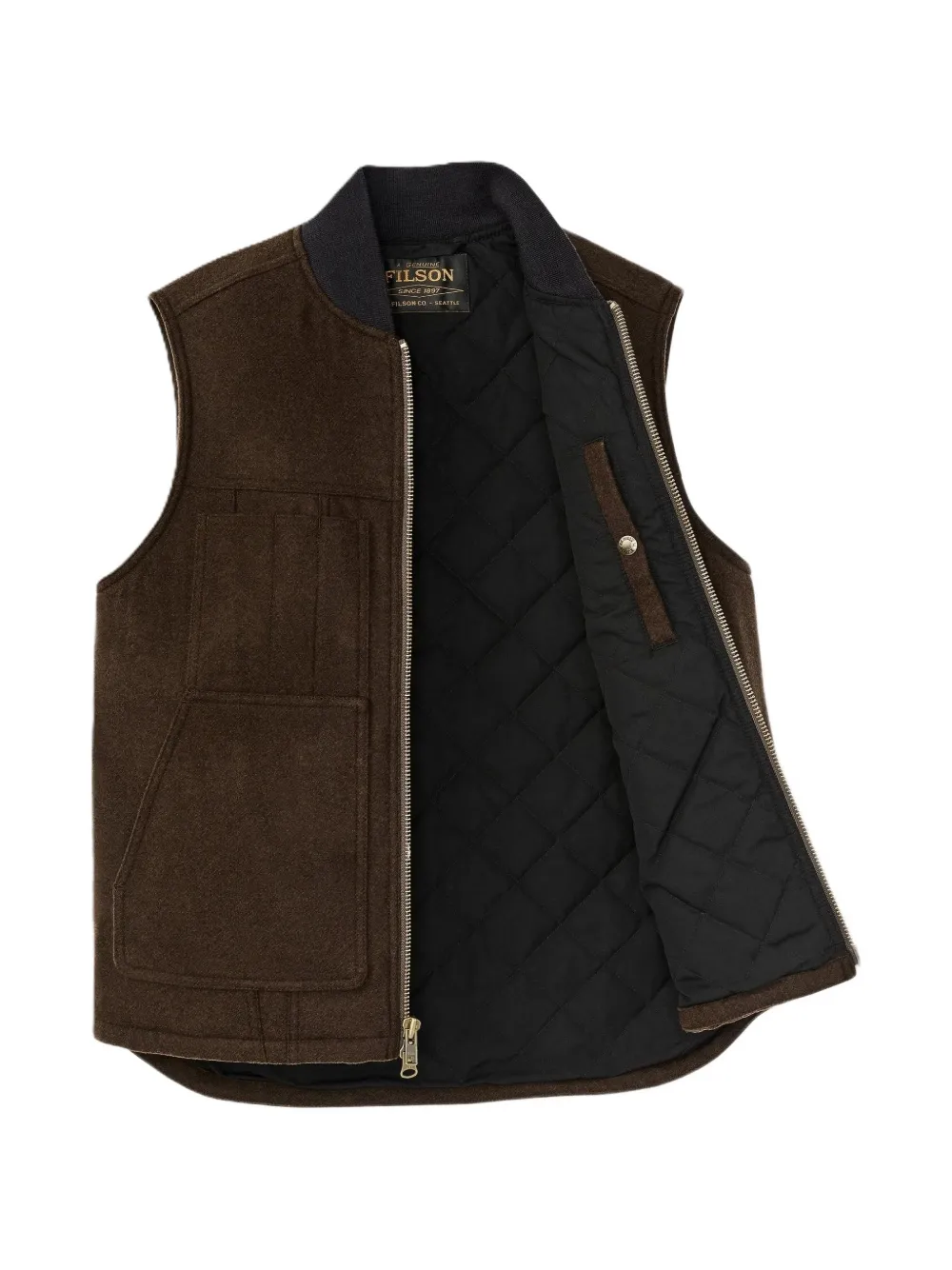 Filson zip-up wool gilet Bruin