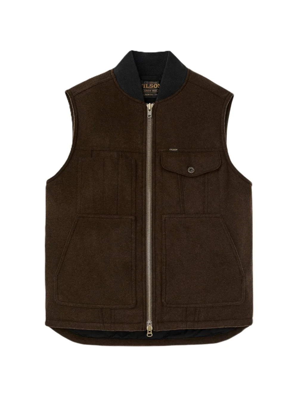 Filson zip-up wool gilet - Braun
