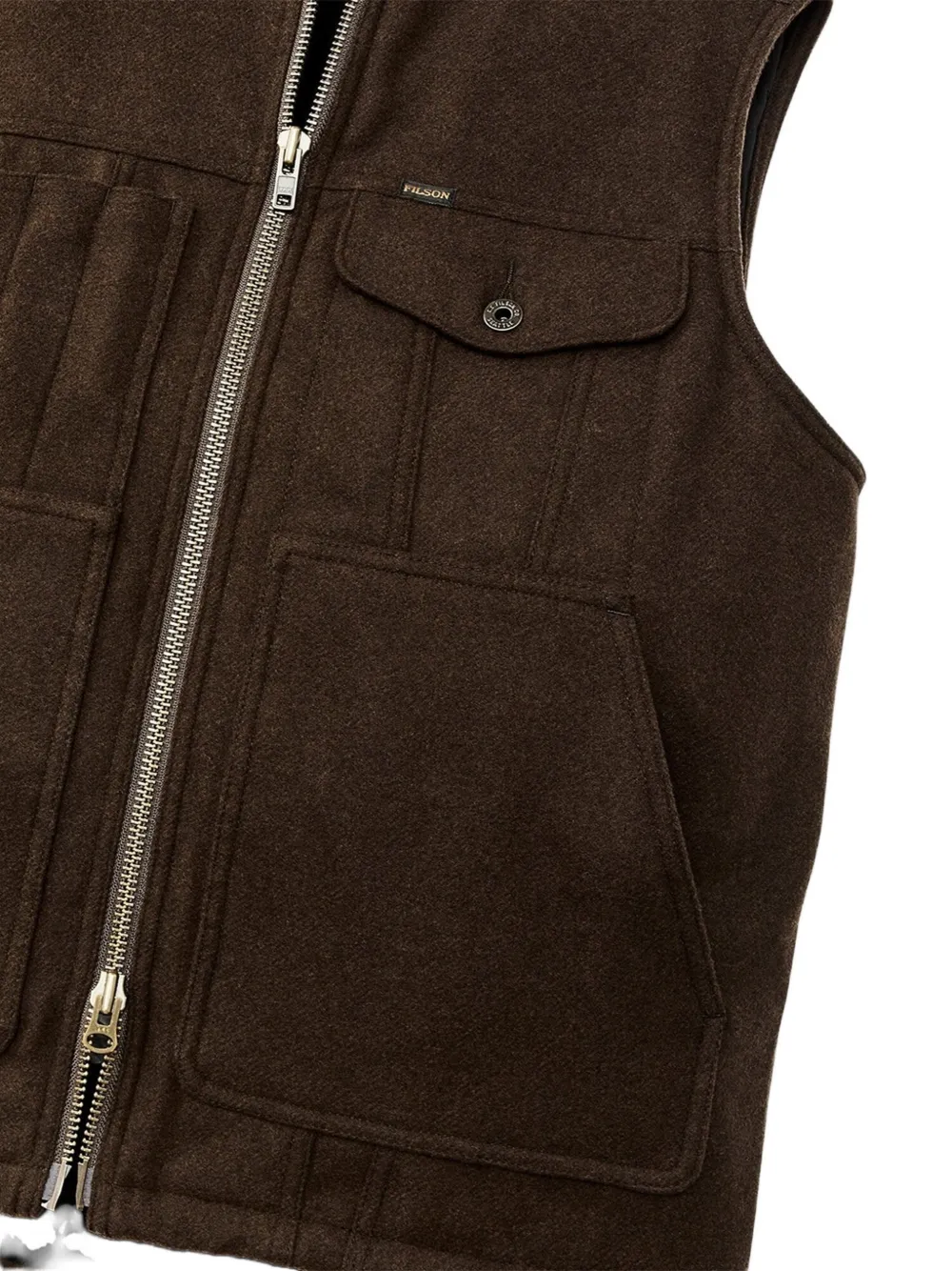 Filson zip-up wool gilet Bruin