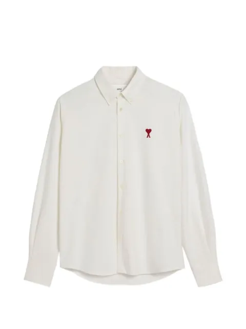 AMI Paris white cotton shirt with Ami de Coeur