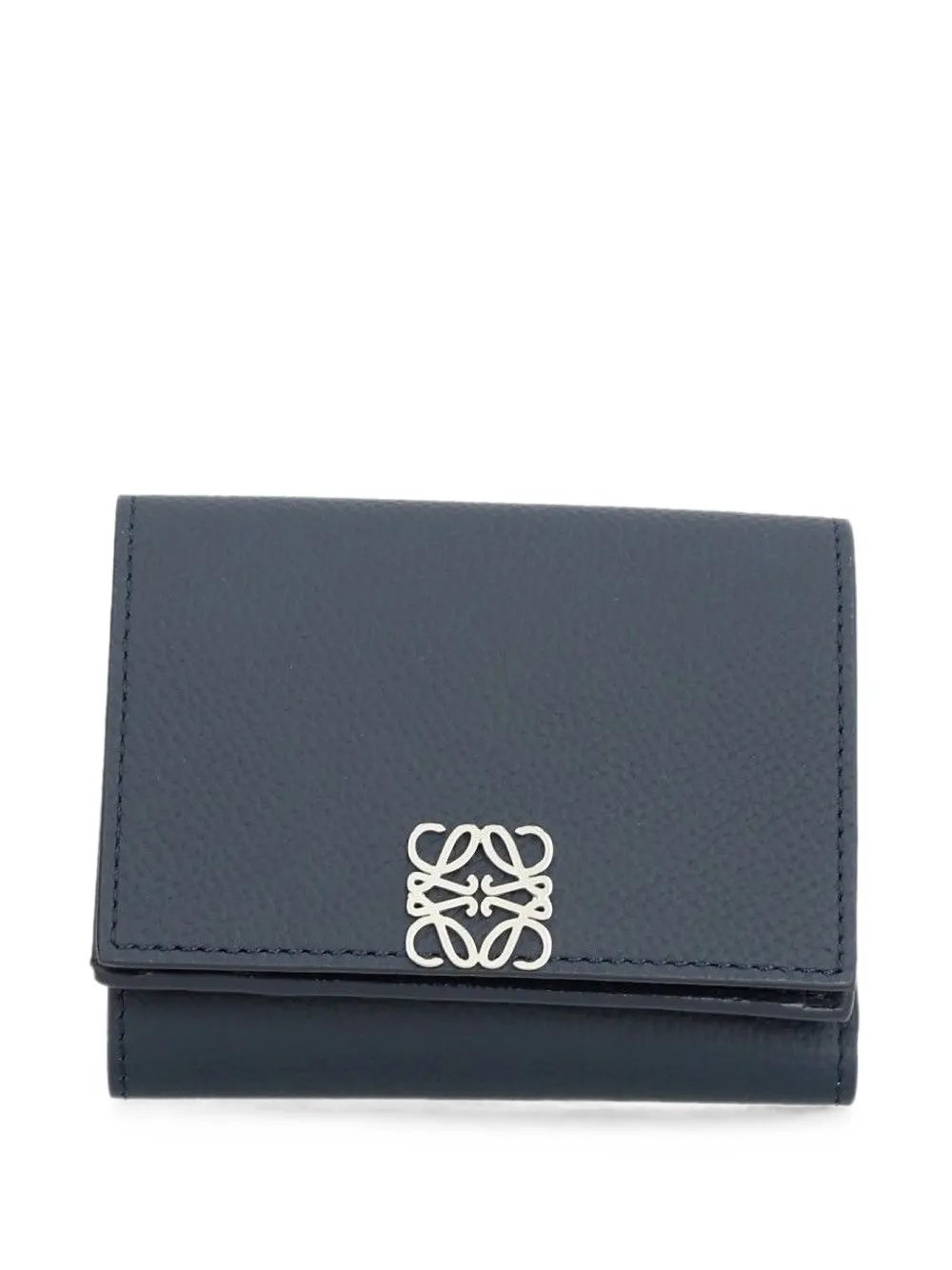 LOEWE Anagram trifold wallet in pebble grained calfskin - Blau