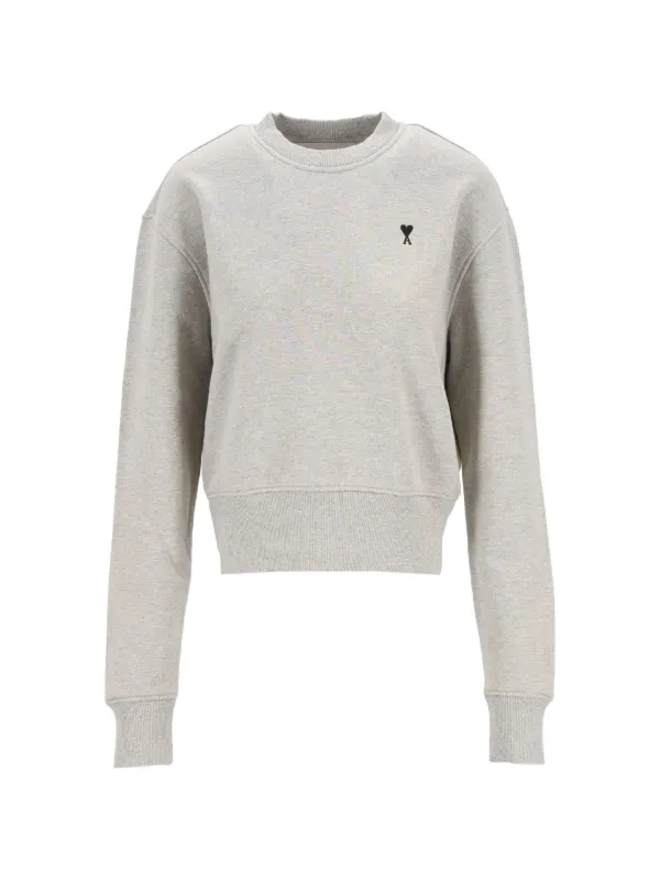 Ami Paris Ami De Coeur Sweatshirt in Grey