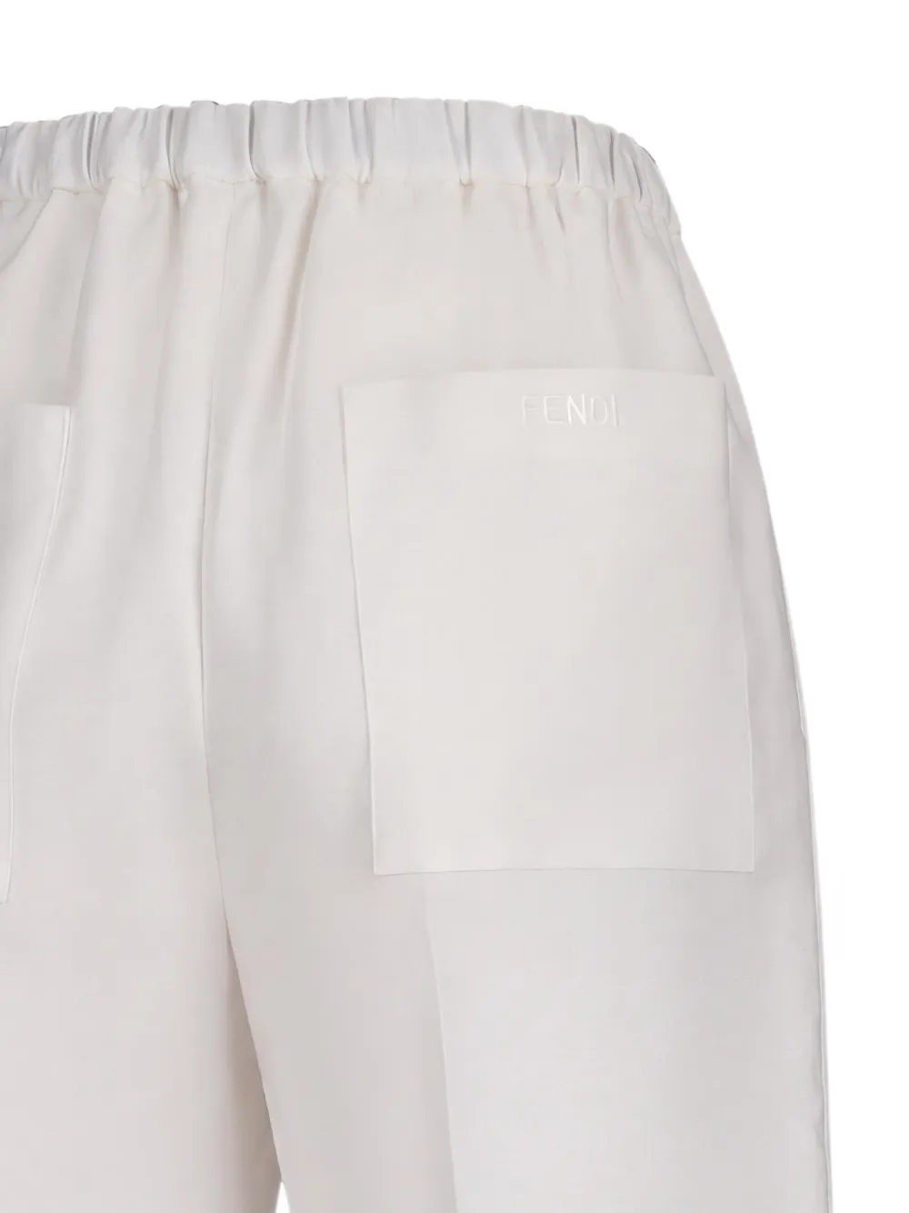 FENDI Linnen en katoenen broek Wit