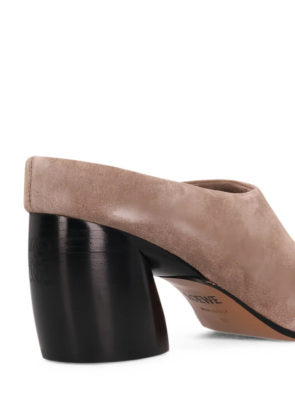 LOEWE Oval mules in suede calfskin Beige