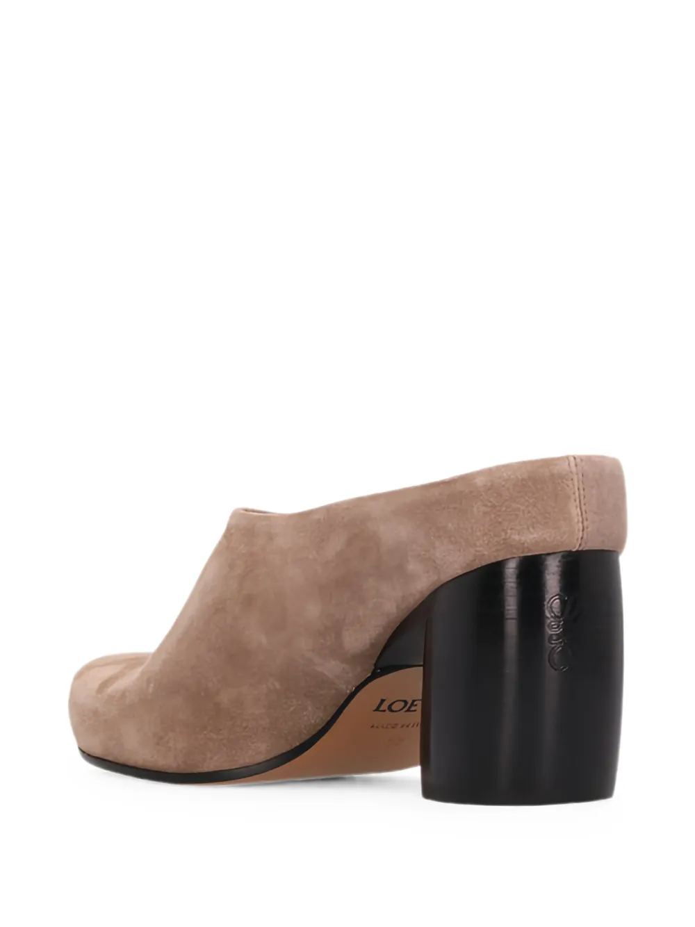 LOEWE Oval mules in suede calfskin Beige