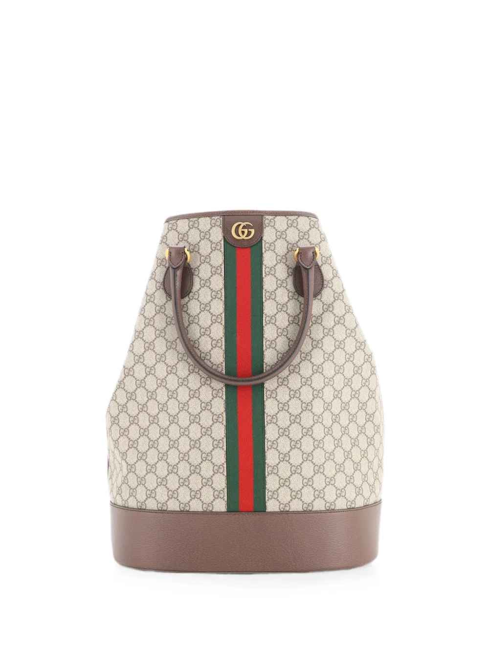 Pre-owned Gucci Ophidia Duffle Gg Coated Canvas Tote Bag In Brown
