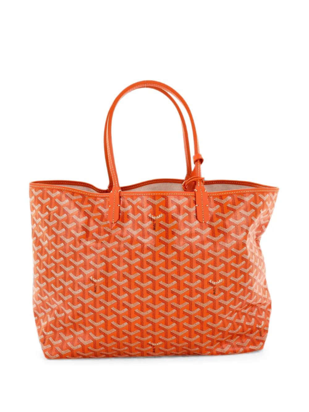 Pre-owned Goyard Saint Louis Coated Canvas Pm Tote Bag In Orange