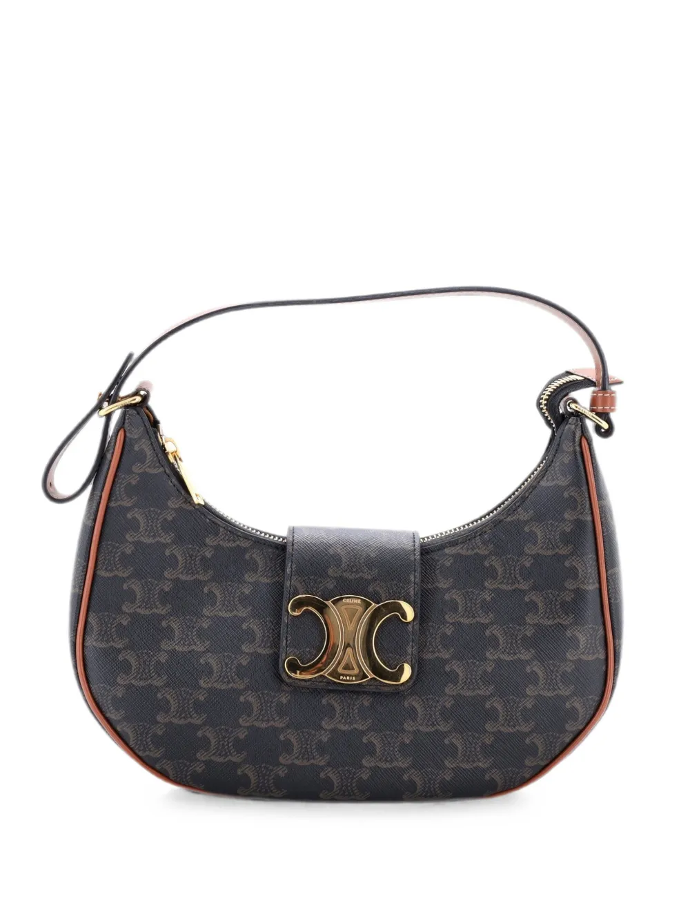 Celine Pre-Owned Ava Triomphe Bag Triomphe Coated Canvas shoulder bag - Brown