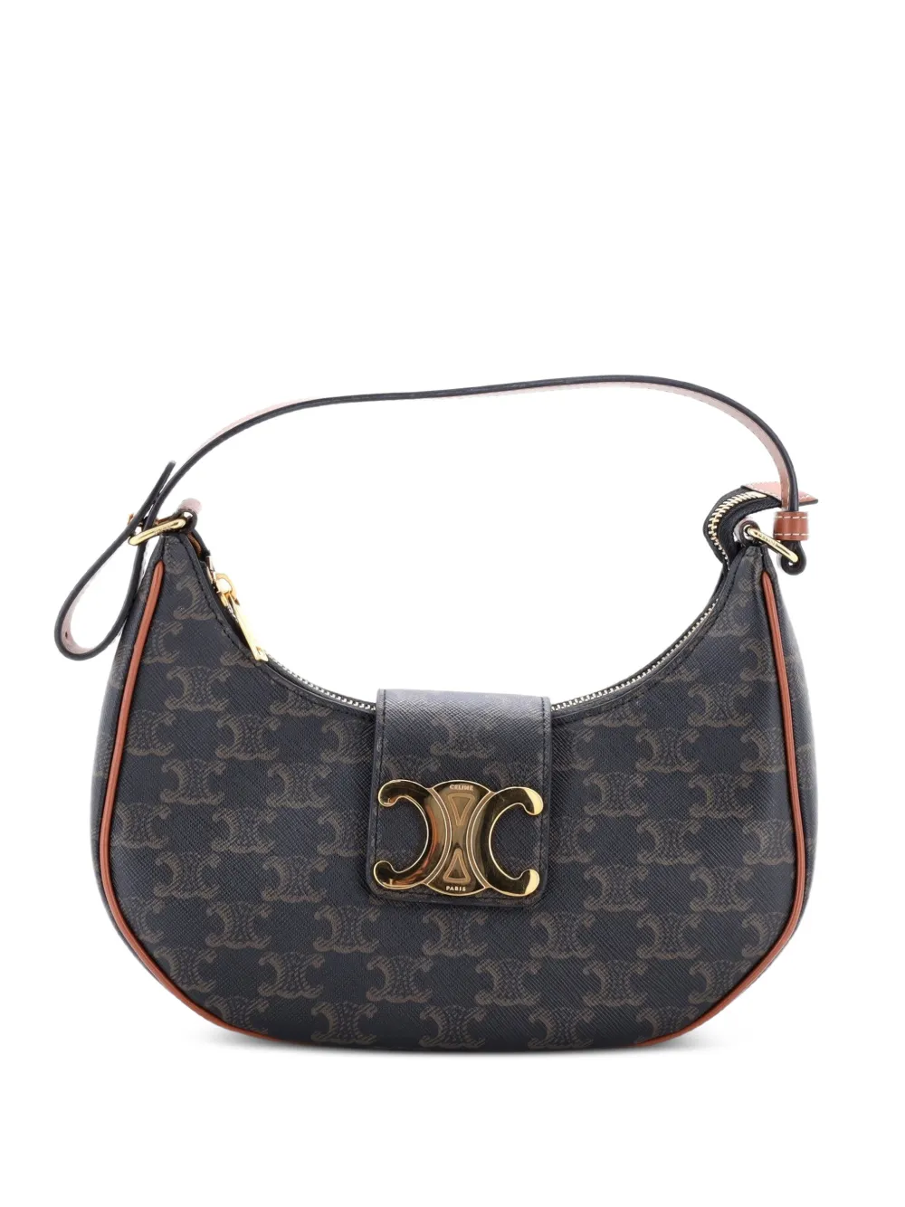 Celine Pre-Owned Ava Triomphe Bag Triomphe Coated Canvas shoulder bag - Braun