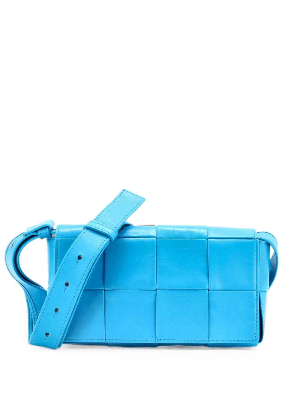Bottega Veneta Pre-Owned Cassette Maxi Intrecciato Leather Small crossbody bag - Blue